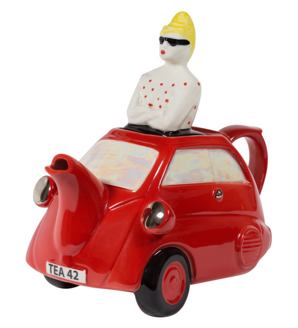 Ceramic Inspirations Red Bubble Car Teapot
