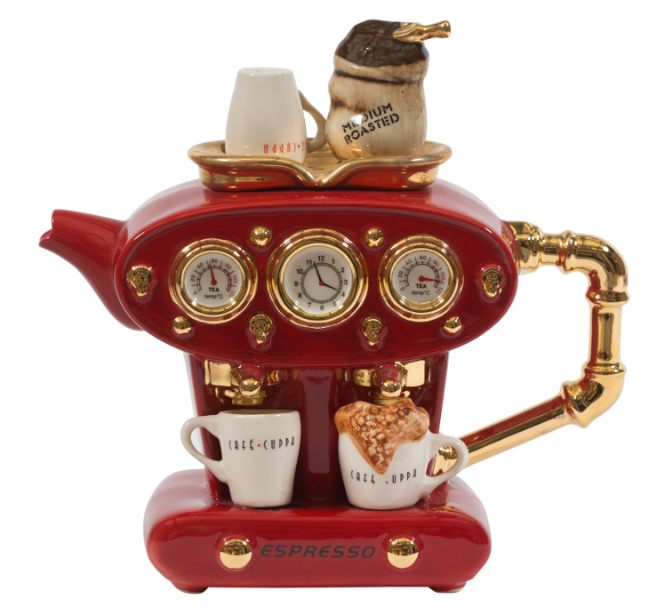 Ceramic Inspirations Red Double Espresso Large Teapot