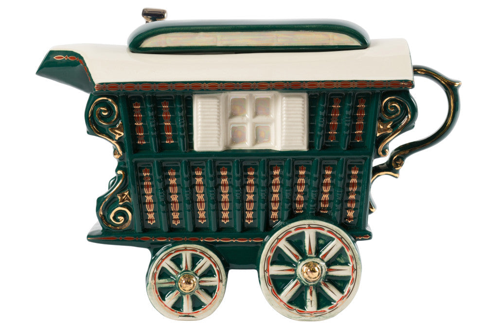 Ceramic Inspirations Romany Caravan Green Teapot - Ltd Ed