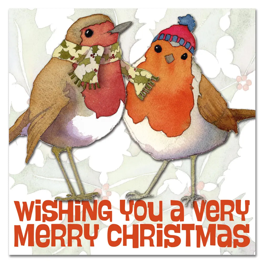 Emma Ball Two Robins Christmas Cards Pack 6