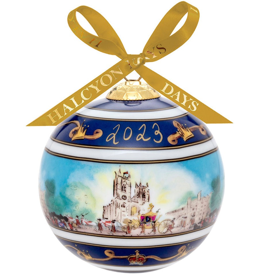 Halcyon Days 4" Large Bauble - Coronation At Westminster Abbey