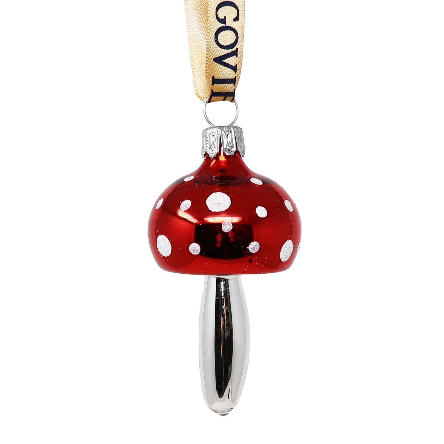 Hand Blown Glass Mushroom Ornament Set of 4