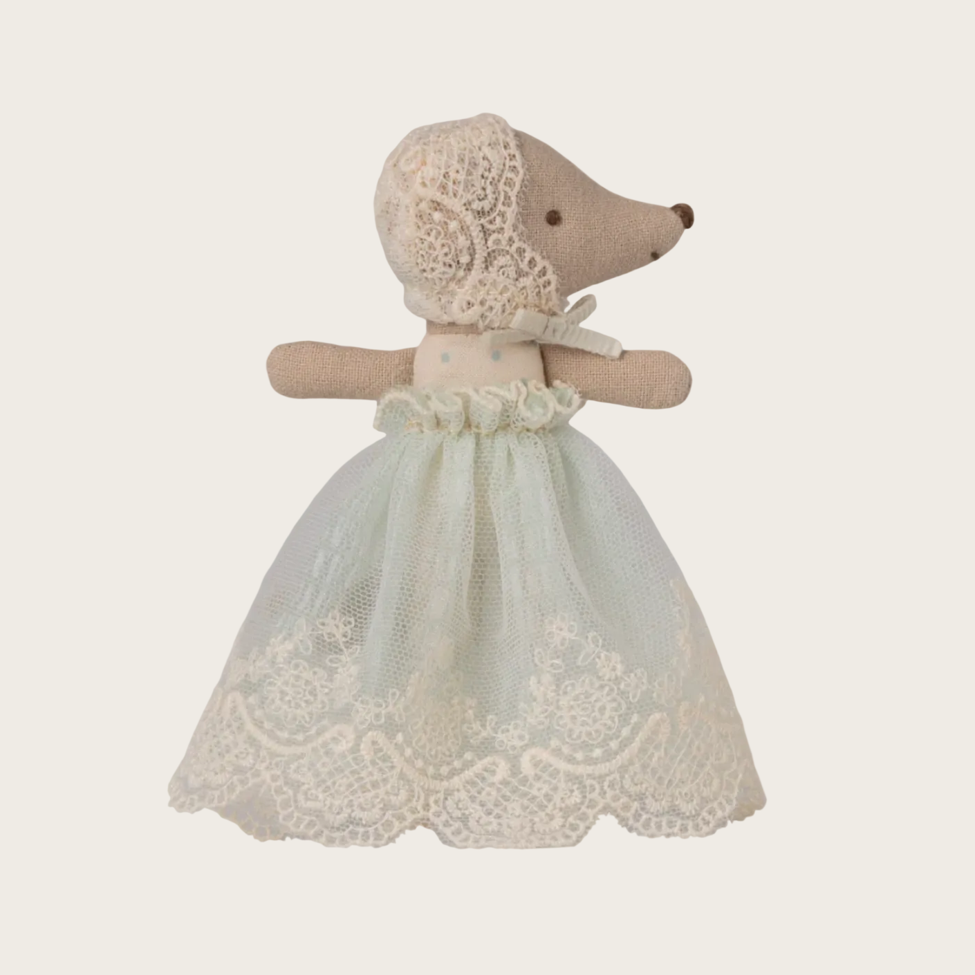 Baby mouse in gown - mint