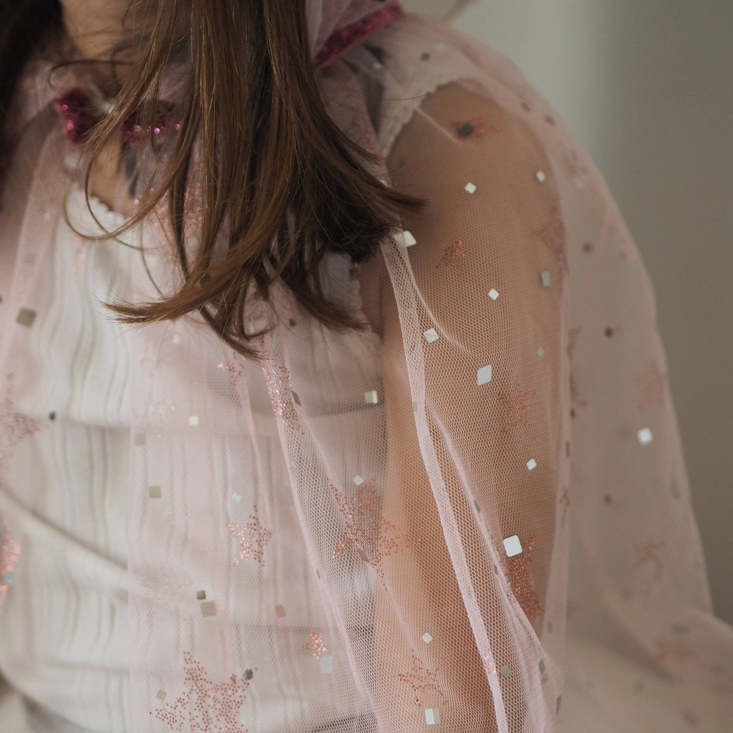 Cape Alix with pink glitter star