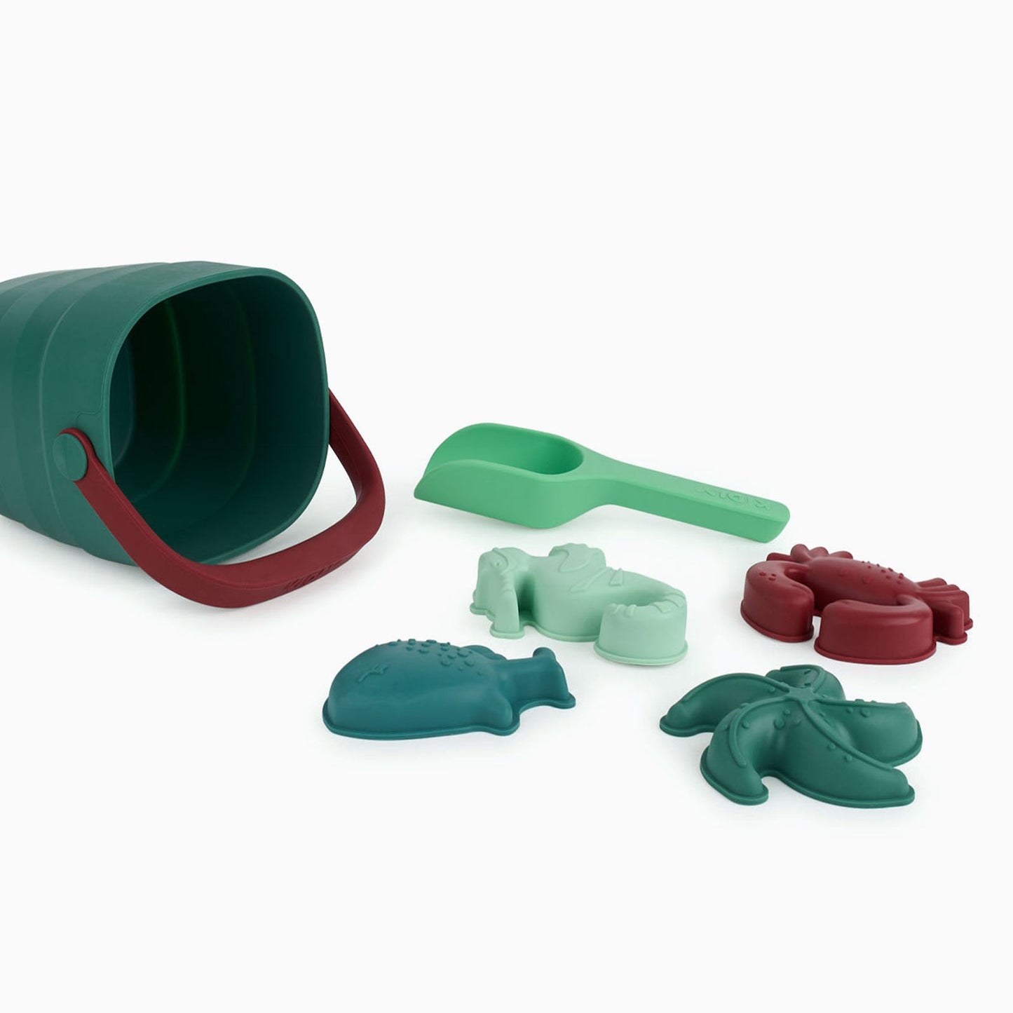 KIDLY by MORI Bucket, Spade & Sand Mold Set - Green