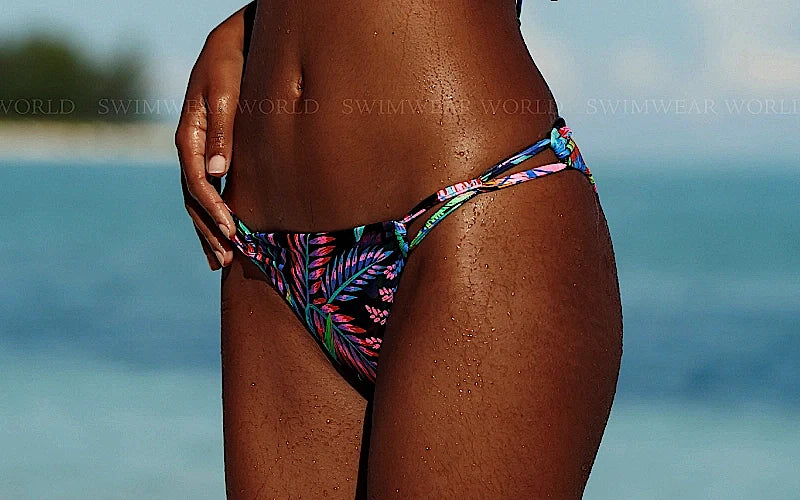 Diamond Cut Out Triangle-Knotted Cut Out Bikini