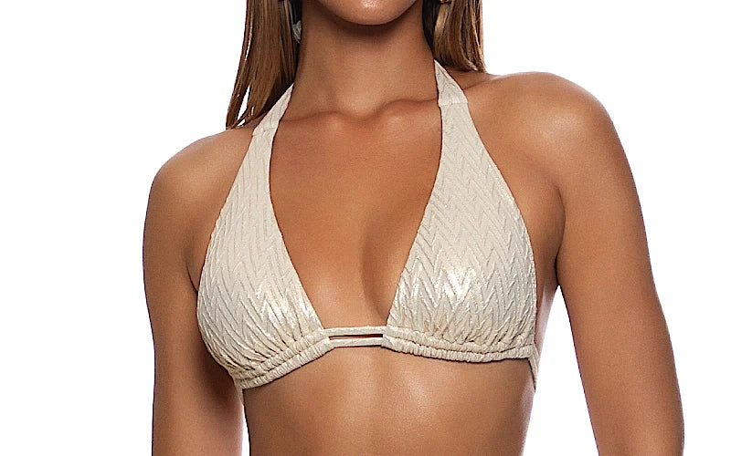 Triangle Halter-Seamless Ruched Back Bikini