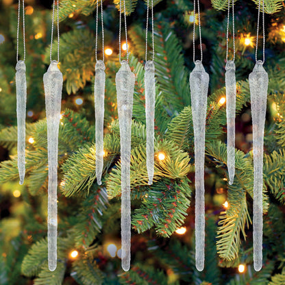 Frosty Glass Icicles - Set Of 24