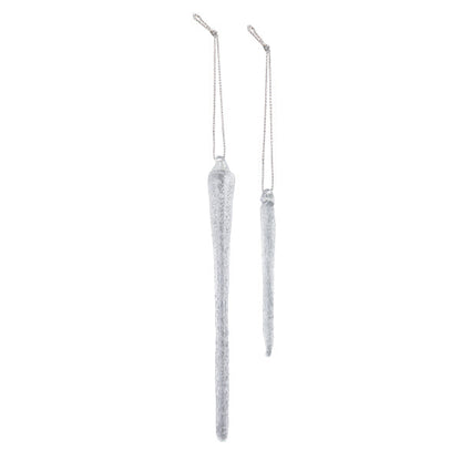 Frosty Glass Icicles - Set Of 24