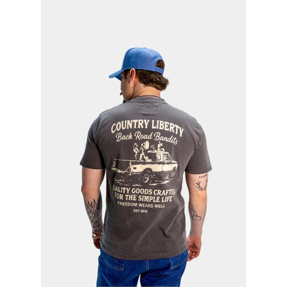COUNTRY LIBERTY - BACKROAD BANDITS TEE | Vintage Grey