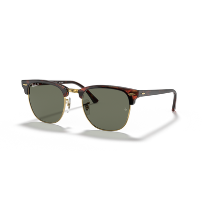 RAYBAN - CLUBMASTER | Red Havana w/ Green Polarized