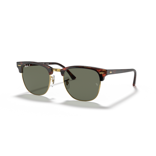 RAYBAN - CLUBMASTER | Red Havana w/ Green Polarized