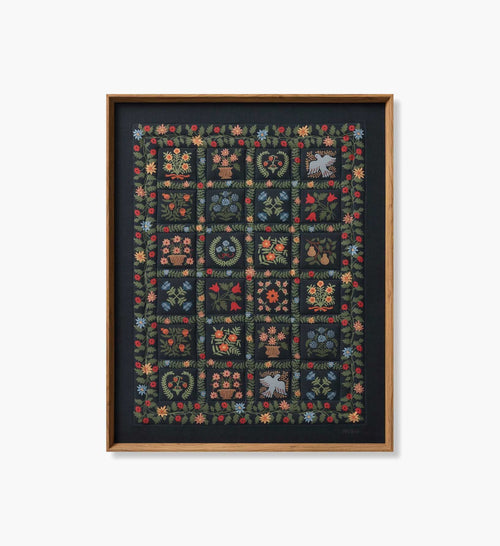 Framed Wall Art - Helena Quilt Navy