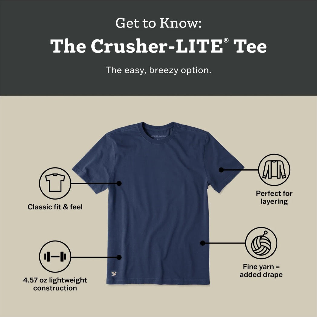 LIFE IS GOOD - MENS CRUSHER LITE TEE | Easily Distracted By Beer Darkest Blue
