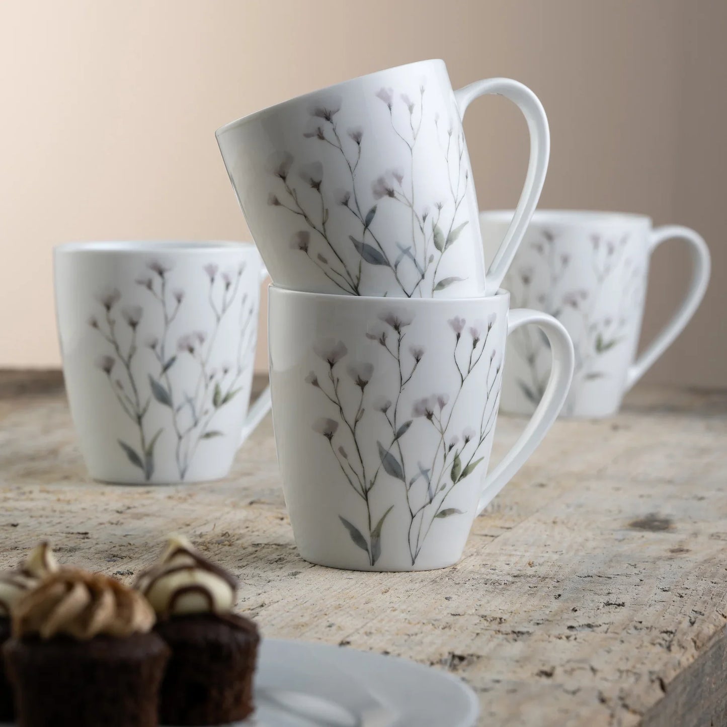 Aynsley Cotton Blossom Set of 4 Mugs