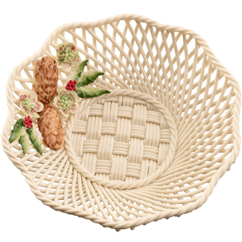 Belleek Winter Wild Irish Hedgerow Basket