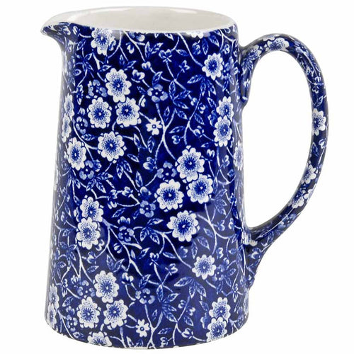 Burleigh Blue Calico Tankard Jug Medium 568ml / 1pt