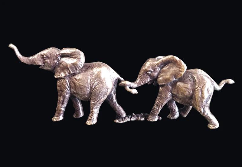 Butler & Peach Elephant Pair
