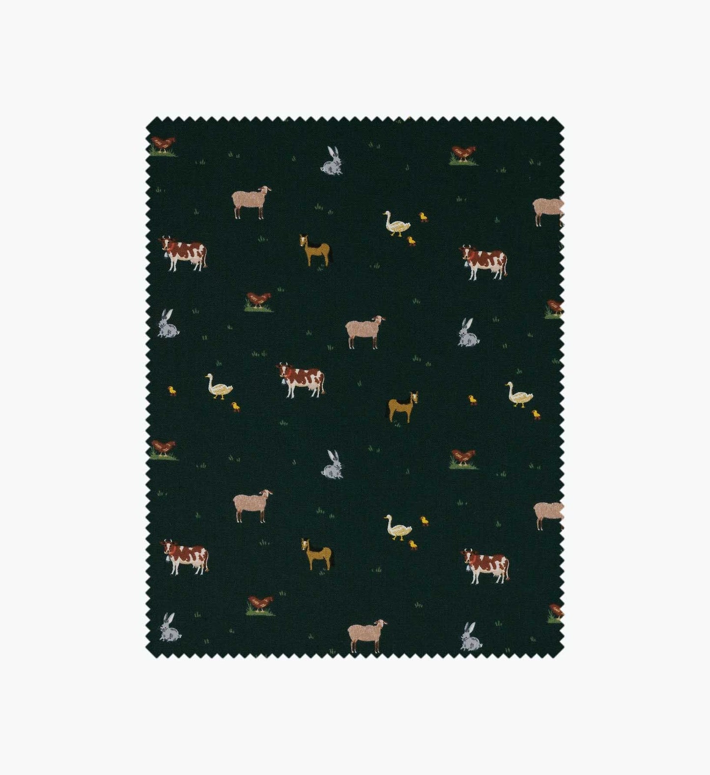 Farm Animals Cotton Fabric - Evergreen