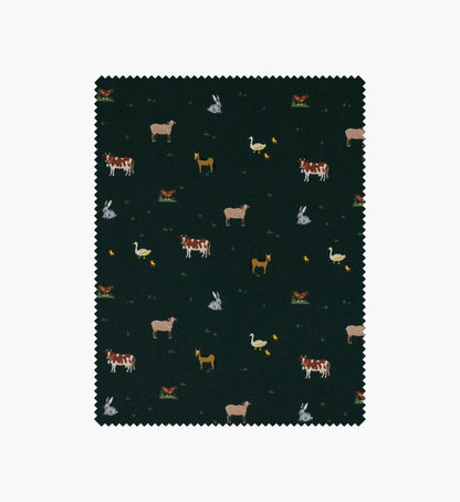 Farm Animals Cotton Fabric - Evergreen