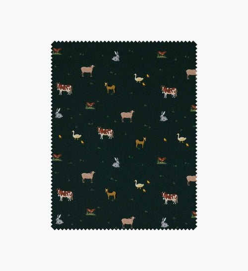 Farm Animals Cotton Fabric - Evergreen