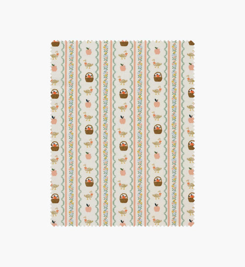 Farmhouse Stripe Cotton Fabric - Cream