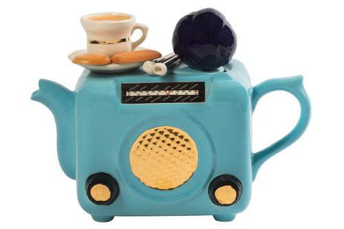 Ceramic Inspirations Radio Blue Medium Teapot