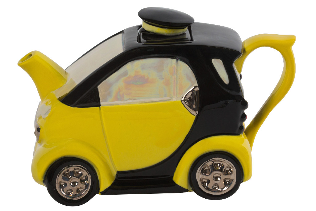 Ceramic Inspirations Yellow Smart Car Teapot