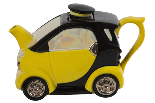 Ceramic Inspirations Yellow Smart Car Teapot