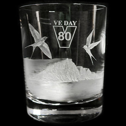 Dartington VE Day 80th White Cliffs Of Dover Tumbler - Hand Etched