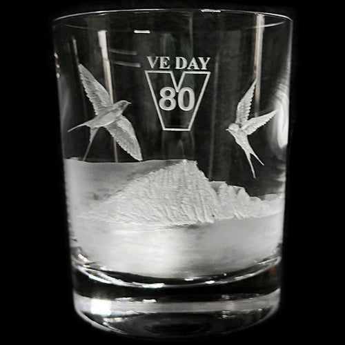 Dartington VE Day 80th White Cliffs Of Dover Tumbler - Hand Etched