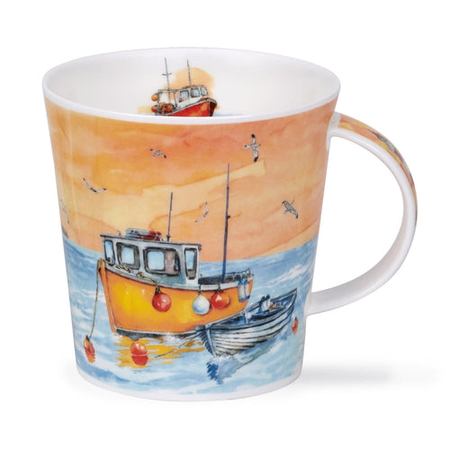 Dunoon Cairngorm Fishing Boats Yellow Mug