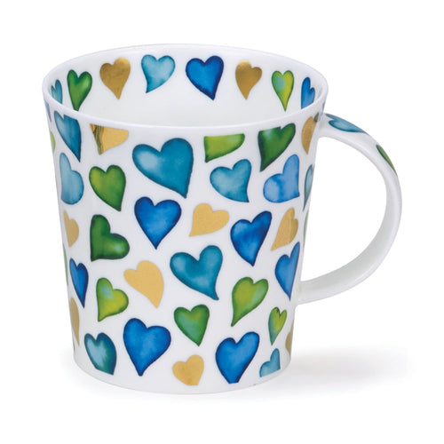 Dunoon Lomond Lovehearts Blue Mug