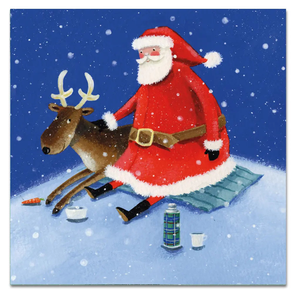 Emma Ball Santa's Break Christmas Cards Pack 6