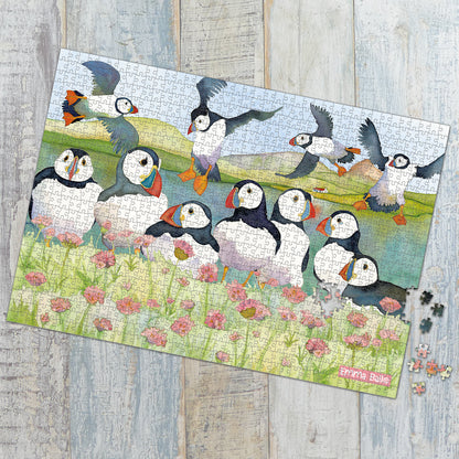 Emma Ball Sea Thrift Puffins 1000 Piece Jigsaw