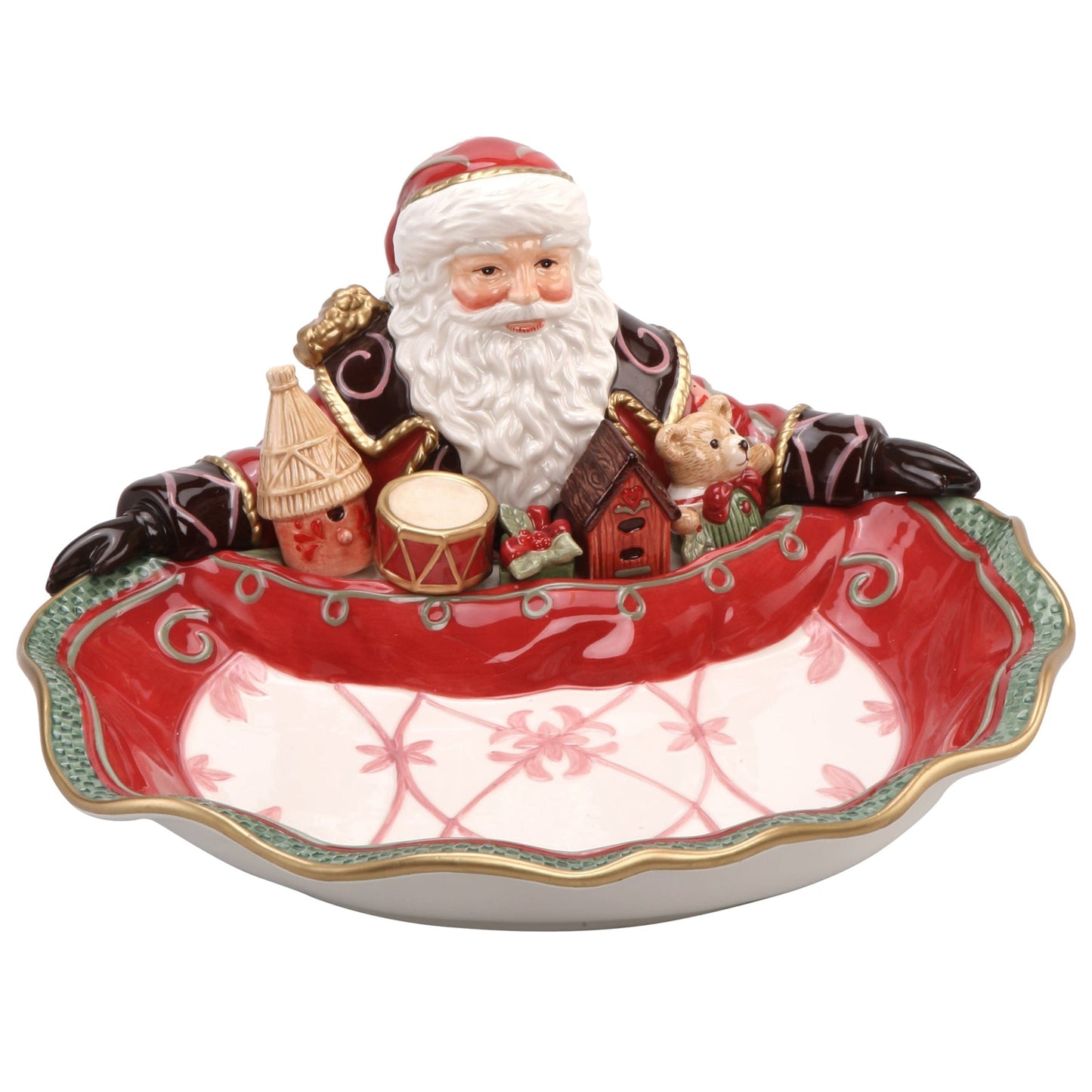 Fitz and Floyd Bowl Santa Presents
