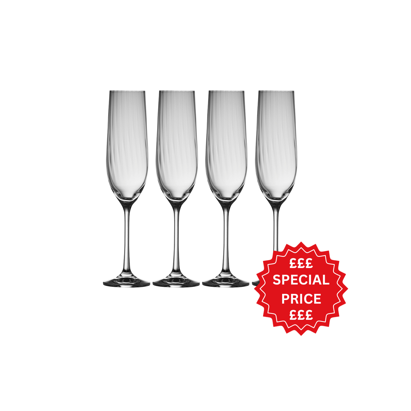Galway Crystal Erne Flute Set of 4