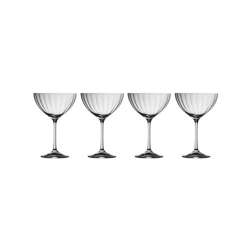 Galway Crystal Erne Saucer Champagne Set of 4