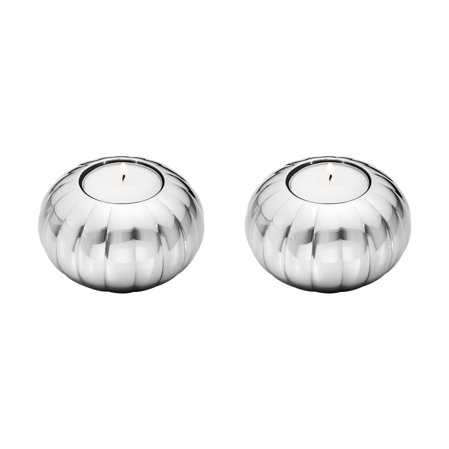 Georg Jensen Bernadotte Tealight Candleholders, Set of 2