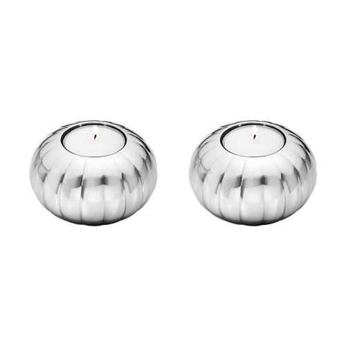 Georg Jensen Bernadotte Tealight Candleholders, Set of 2