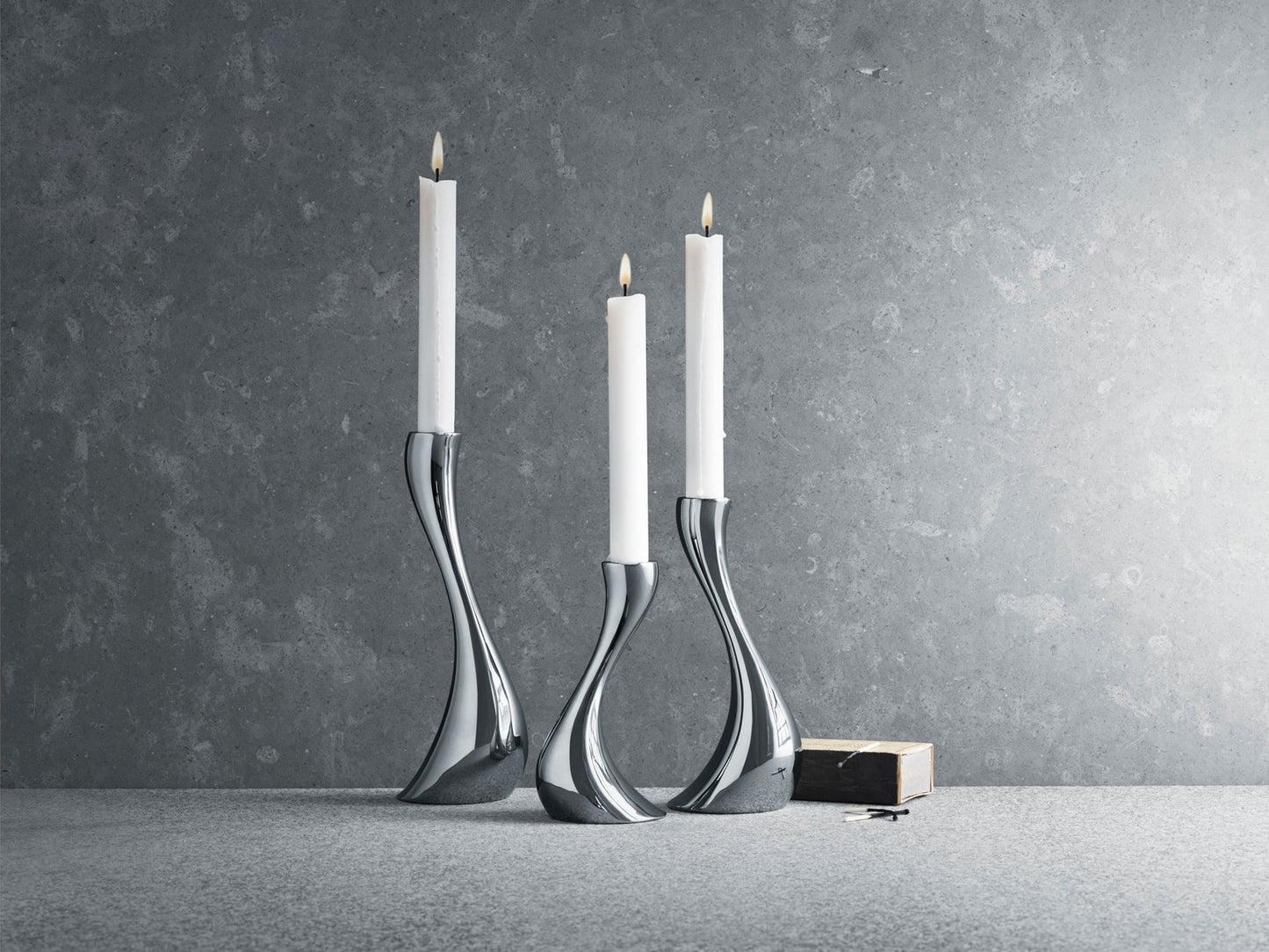 Georg Jensen Cobra Candleholder, Small, Medium & Large