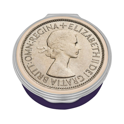 Halcyon Days Her Majesty Queen Elizabeth II - 1953 Commemorative Coin Enamel Box