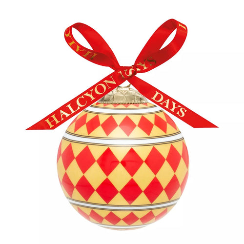 Halcyon Days Parterre Red Christmas Bauble