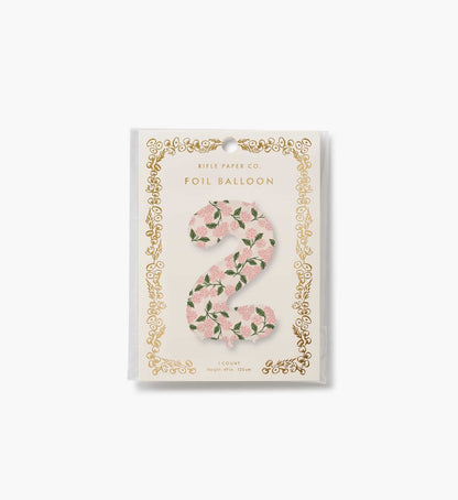 Numbered Foil Balloon - Pink Hydrangea