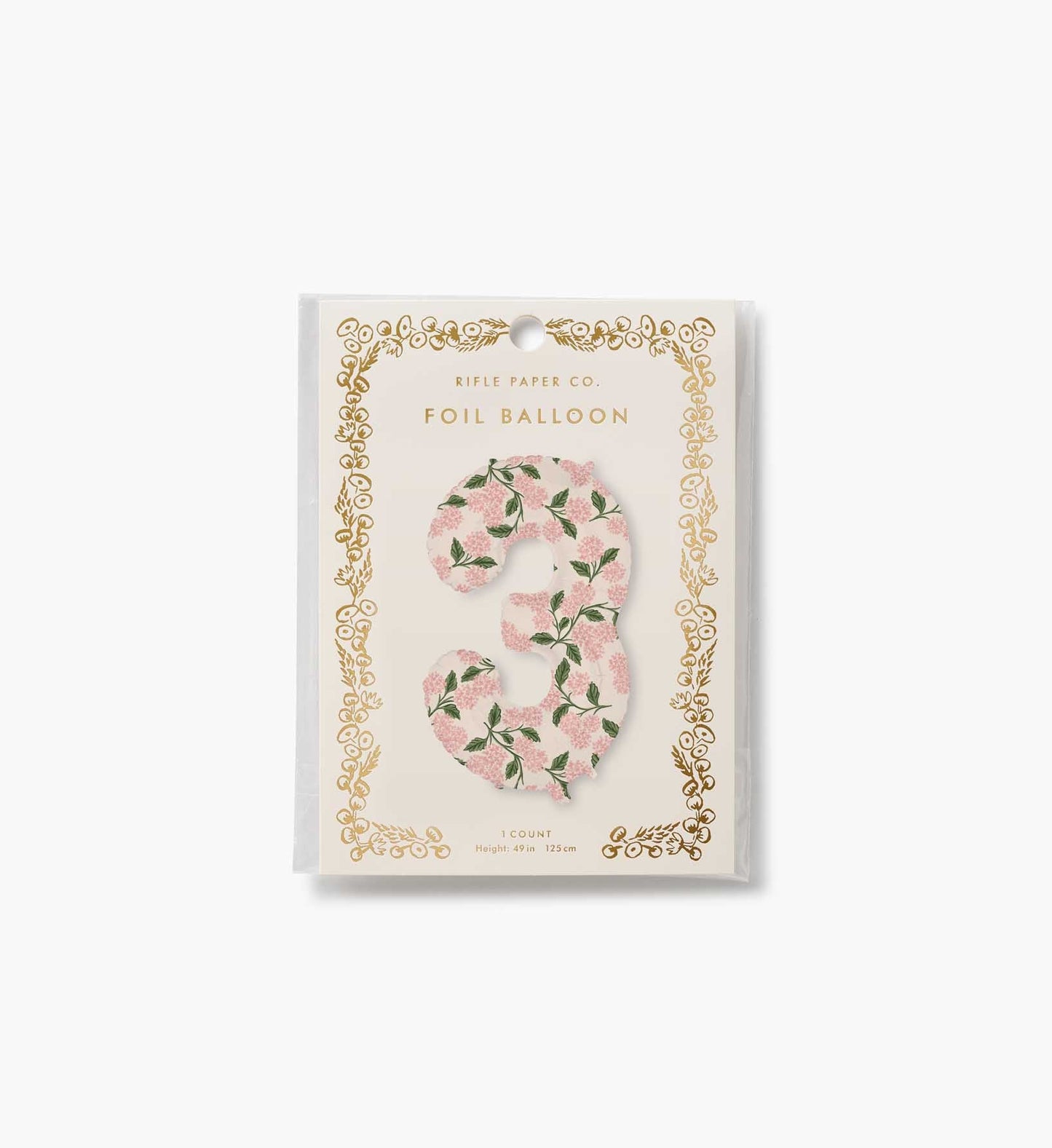 Numbered Foil Balloon - Pink Hydrangea