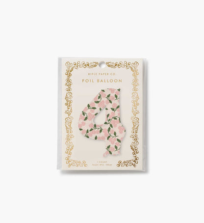 Numbered Foil Balloon - Pink Hydrangea