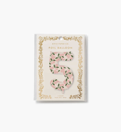 Numbered Foil Balloon - Pink Hydrangea