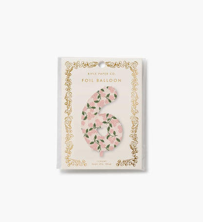 Numbered Foil Balloon - Pink Hydrangea