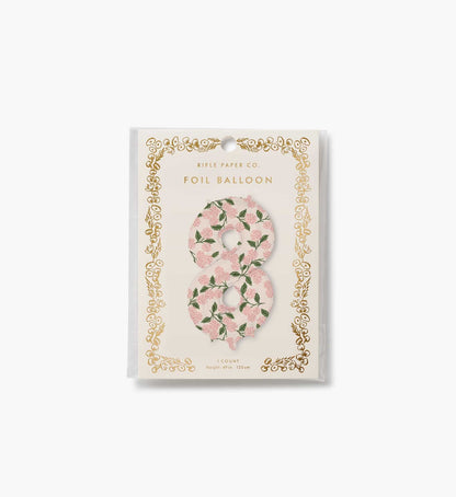 Numbered Foil Balloon - Pink Hydrangea