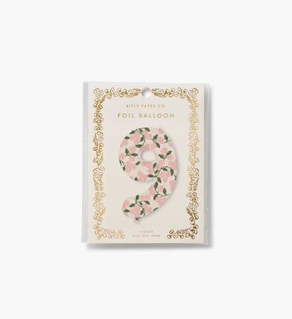 Numbered Foil Balloon - Pink Hydrangea